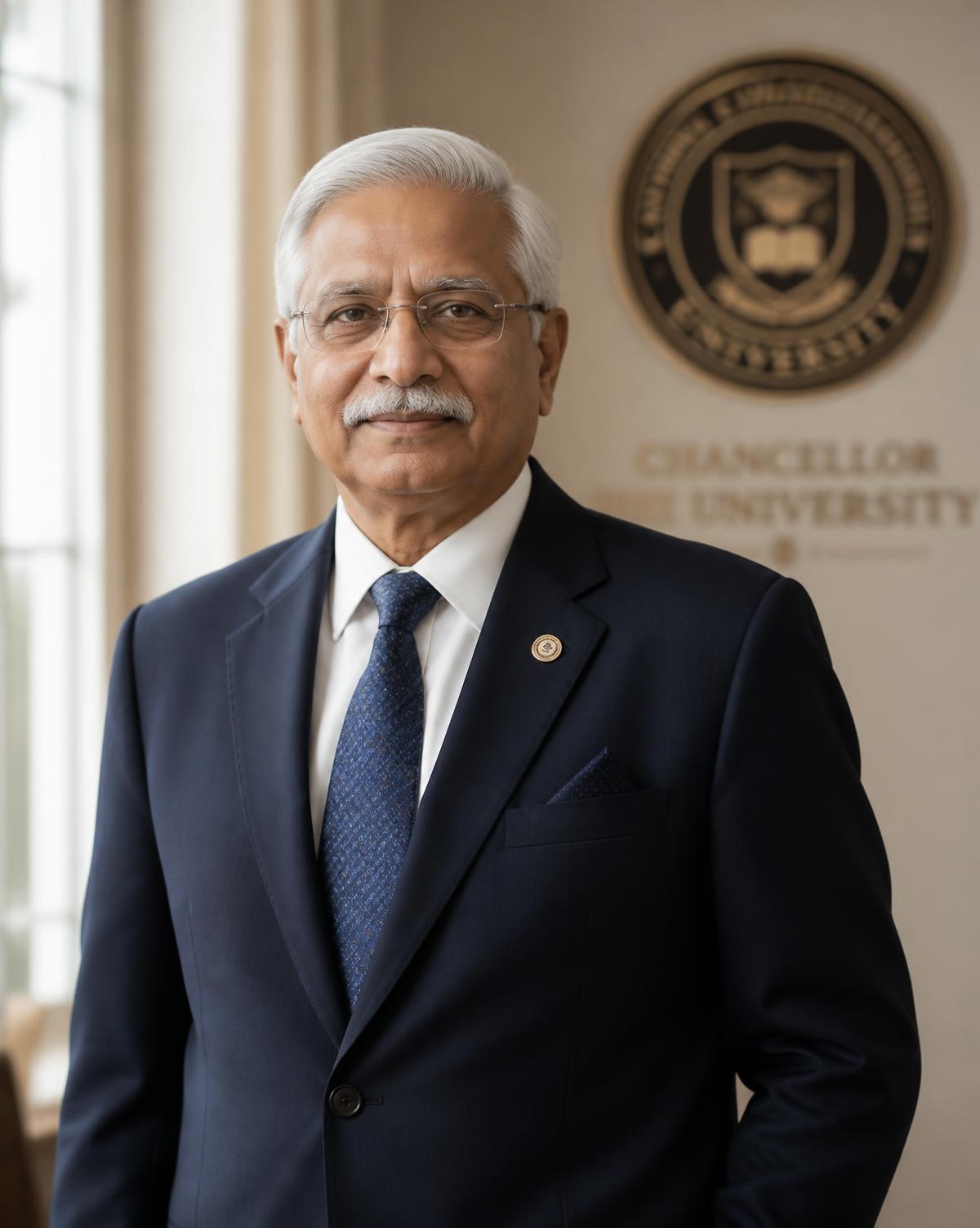 Portrait of Dr. (Prof.) Purshotam Lal, Chancellor